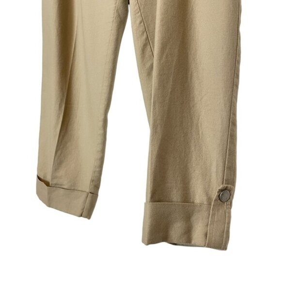 Eileen Fisher beige tan cotton capris casual pants size M - Picture 8 of 11